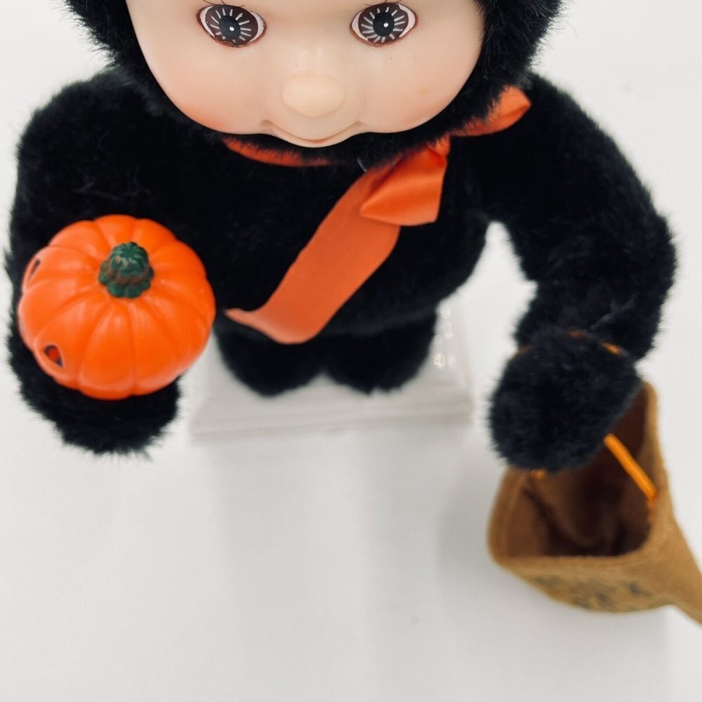 Vintage Animated Halloween Kid In Skunk Costume Motionettes Works Motion-ette - Picture 9 of 10